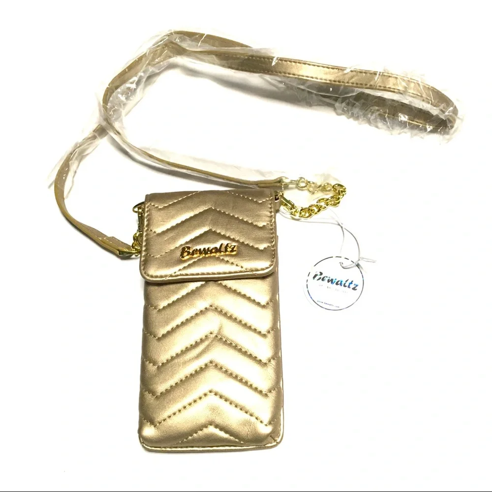 New NWT Bewaltz Rose Gold Mini Crossbody Purse Bag Phone Wallet Accessories